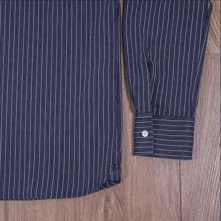 Classic Blue Cotton Shirt - 1947 Albatros Shirt Beaumont Blue - Pike Brothers