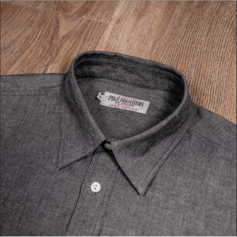Baumwollhemd - 1937 Roamer Shirt Charcoal Grey...