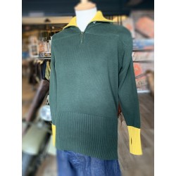 GREEN/YELLOW RACER SWEATER - GREEN VINTAGE RACING SWEATER