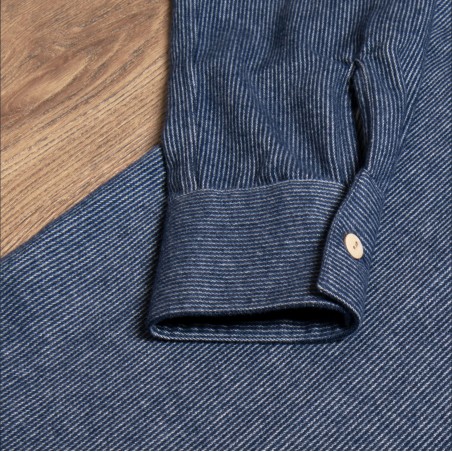 Cotton band collar shirt – 1923 Buccaneer Shirt Oregon Blue – Pike Brothers