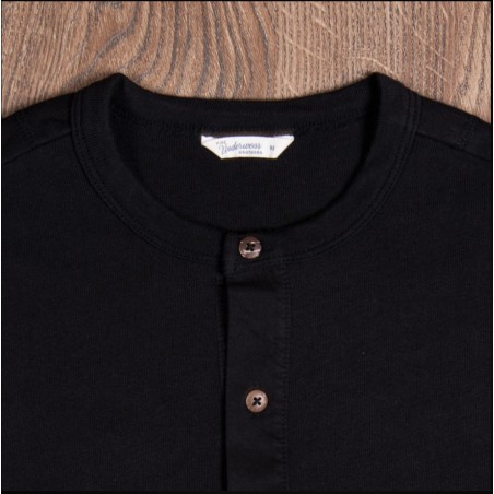 T-shirt Henley met knoopsluiting en lange mouwen zwart - 1927 Henley Shirt long sleeve faded black Pike Brothers
