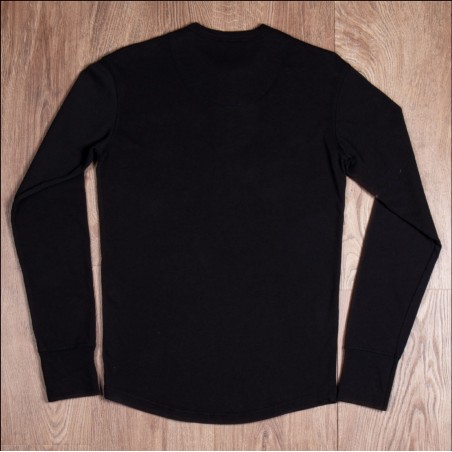 T-shirt Henley met knoopsluiting en lange mouwen zwart - 1927 Henley Shirt long sleeve faded black Pike Brothers