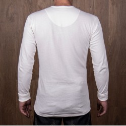 T-shirt Henley met knoopsluiting en lange mouwen wit -... 2