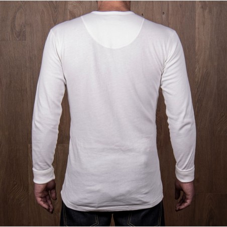 White long sleeve Henley shirt - 1927 Henley Shirt long sleeve ecru Pike Brothers