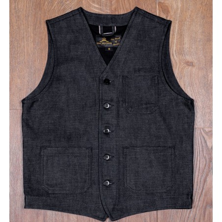 Blauw Denim Gilet - 1937 Roamer Vest 11oz metaal Pike Brothers