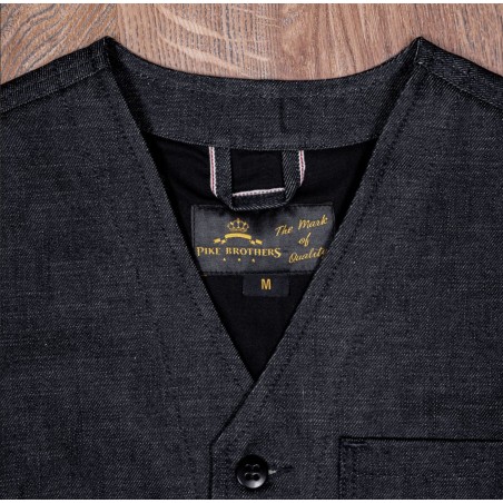 Blue Denim Vest - 1937 Roamer Vest 11oz Metal Pike Brothers