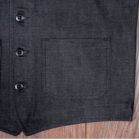 Blue Denim Vest - 1937 Roamer Vest 11oz Metal Pike Brothers