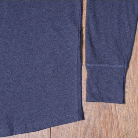 Henley T-shirt met knoopsluiting en lange mouwen Marineblauw - 1927 Henley Shirt long sleeve indigo melange Pike Brothers
