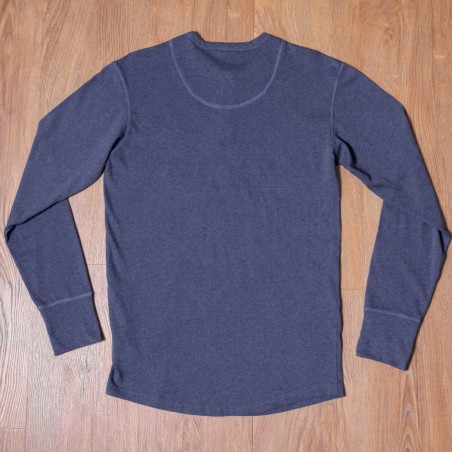 Henley T-shirt met knoopsluiting en lange mouwen Marineblauw - 1927 Henley Shirt long sleeve indigo melange Pike Brothers