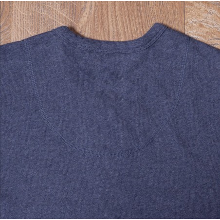 Navy Blue Short-Sleeve Henley T-Shirt - 1927 Henley Shirt Short Sleeve Indigo Melange Pike Brothers