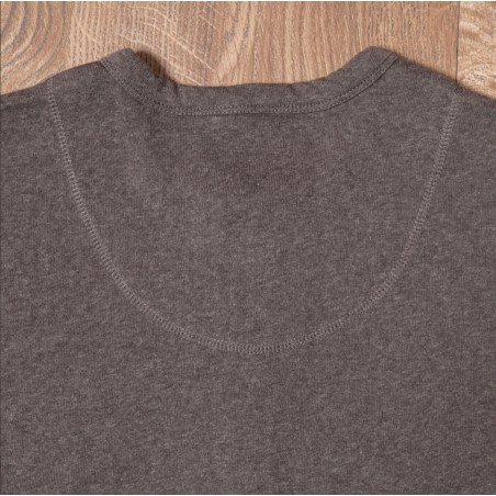 Henley T-shirt met knoopsluiting en korte mouwen Bruin - 1927 Henley Shirt short sleeve brown melange Pike Brothers