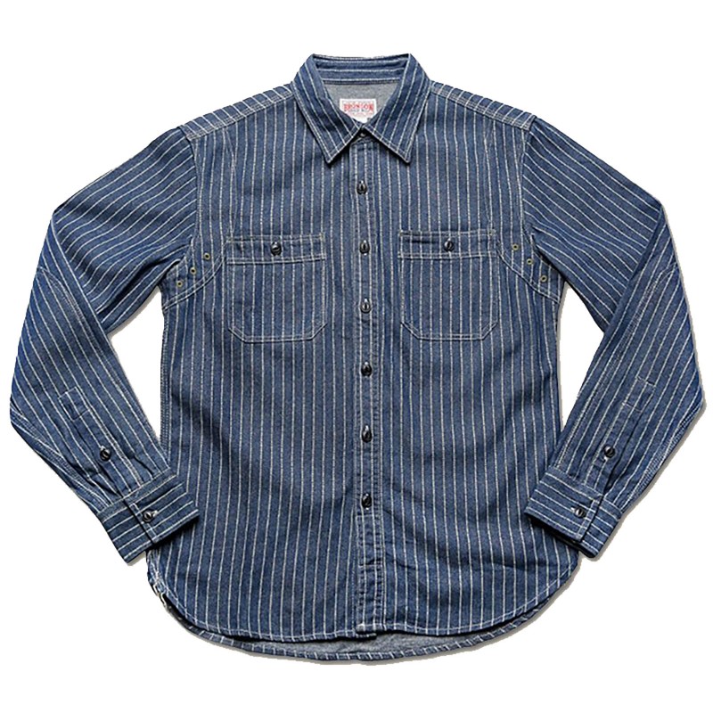 Blaues Hemd 9 oz. Wabash Vent Hole Work Shirt -...