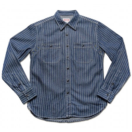 Blauw hemd 9 oz. Wabash Vent Hole Work Shirt - The Bronson Mfg