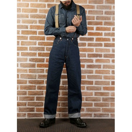 Blaues Hemd 9 oz. Wabash Vent Hole Work Shirt - The Bronson Mfg