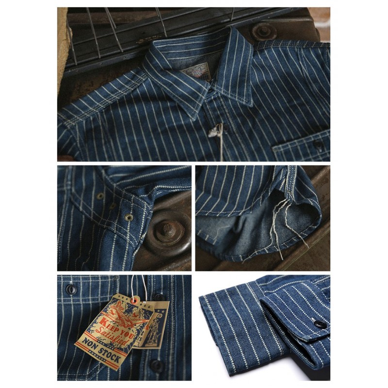 Blue 9 oz. Wabash Vent Hole Work Shirt - The...