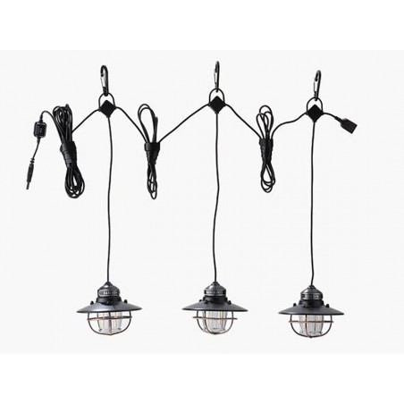 3-Lantern LED USB Hanging String Lights EDISON STRING LIGHTS BRONZE - USB - Barebones Living