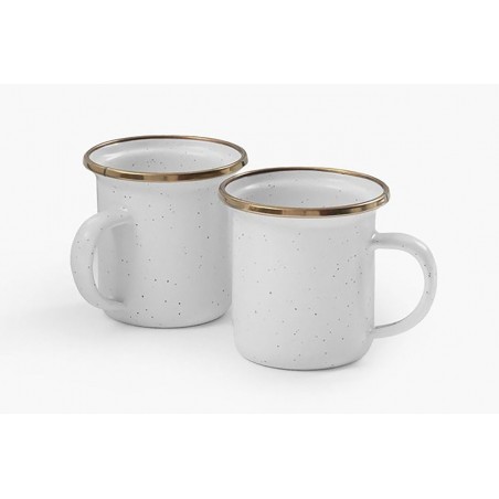 Tasses à café Expresso Acier Emaillé couleur Coquille d'oeuf - Barebones Living