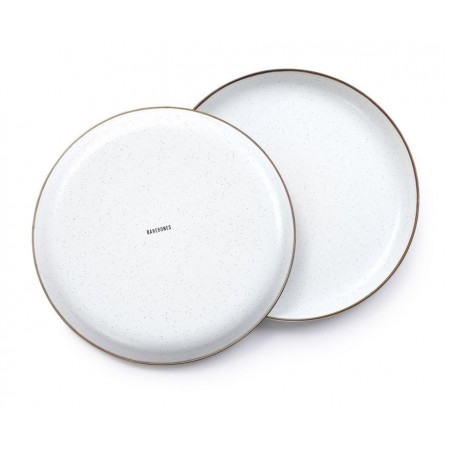 Large Enamel Steel Plates in Eggshell Color – Barebones Living