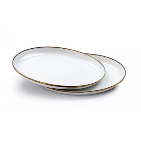 Large Enamel Steel Plates in Eggshell Color – Barebones Living