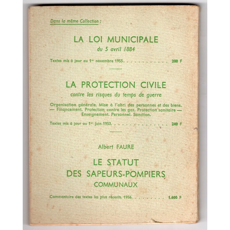 Municipal Fire Brigades 1956 — Status of Volunteer and Professional Firefighters