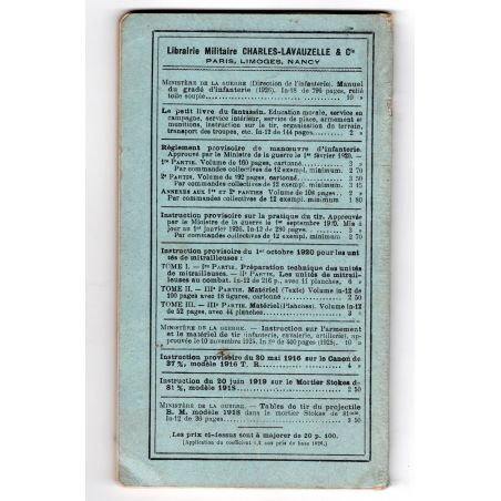 Provisional Infantry Manoeuvre Regulations of 1 Feb. 1920, Annexes