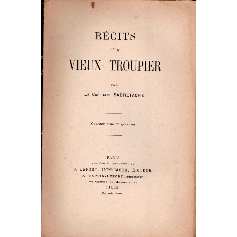 Tales of an Old Trooper by Captain Sabretache, Père Théophile, 1898