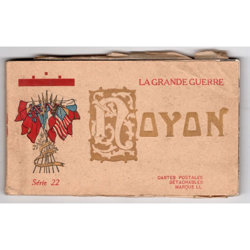 Carnet de cartes postales détachables la grande guerre Noyon DV TTB