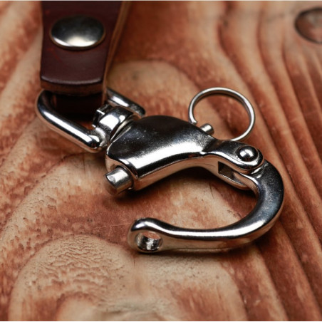 Dark Brown Leather Key Ring - 1965 Key Hanger dark brown