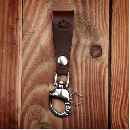 Sleutelhanger leer donkerbruin - 1965 Key Hanger dark brown