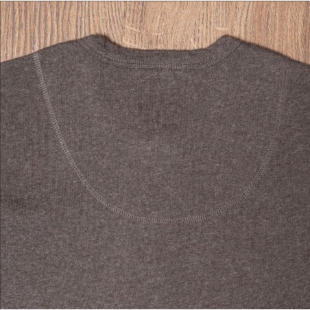 T-Shirt Henley mit Knopfleiste und langen Ärmeln Braun - 1927 Henley Shirt long sleeve brown melange Pike Brothers
