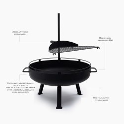 Vuurkorf Barbecue Cowboy Fire Pit Grill 58 cm 23'' -...