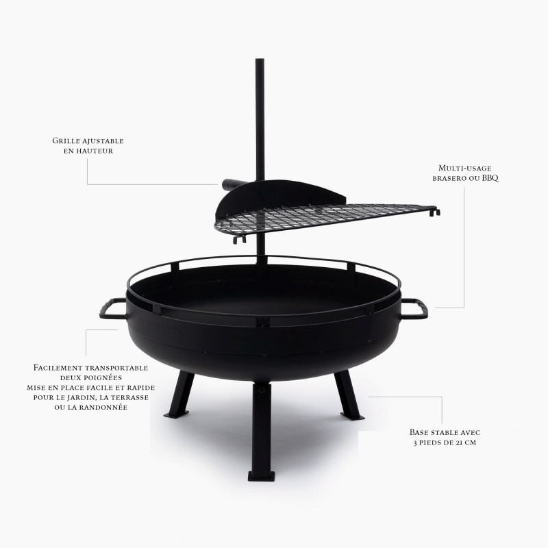 Cowboy Fire Pit Grill Brasero Barbecue 58 cm...