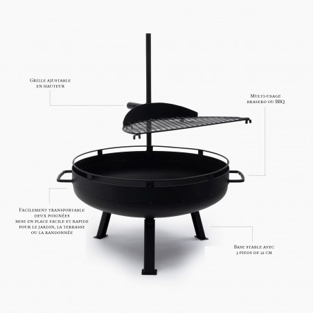 Brasero Barbecue Cowboy Fire Pit Grill 58 cm 23’’- Barebones Living