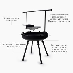 Vuurkorf Barbecue Cowboy Fire Pit Grill 76 cm 30'' -...