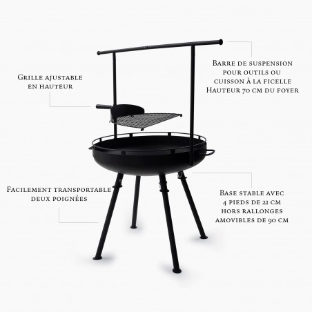 Brasero Barbecue Cowboy Fire Pit Grill 76 cm 30’’ - Barebones Living