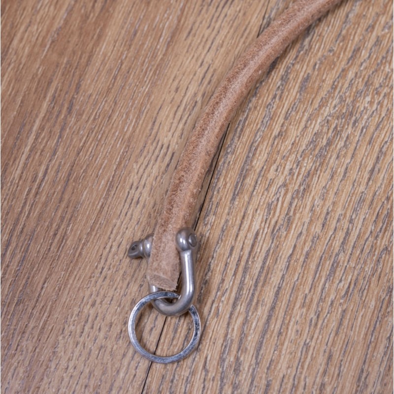 Natural leather lanyard for wallet or keychain...