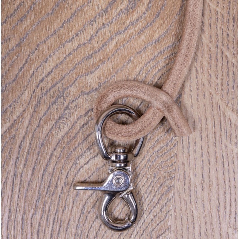 Natural leather lanyard for wallet or keychain...