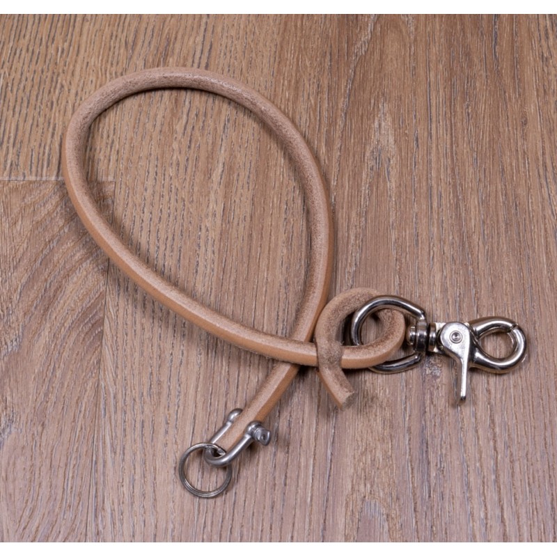 Natural leather lanyard for wallet or keychain...