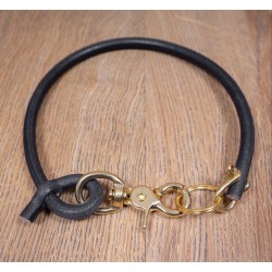 Zwarte leren koord voor portefeuille of sleutelhanger -...