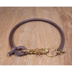 Brown leather lanyard for wallet or key ring - 1965 Rider...