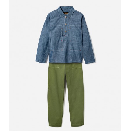 Het Dameshemd "Arromanches" Denim Chambray Licht - L'Ouvrière Moderne