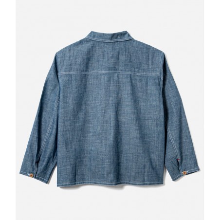 Het Dameshemd "Arromanches" Denim Chambray Licht - L'Ouvrière Moderne