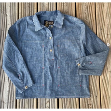 Das Damenhemd "Arromanches" Denim Chambray Hell – L'Ouvrière Moderne