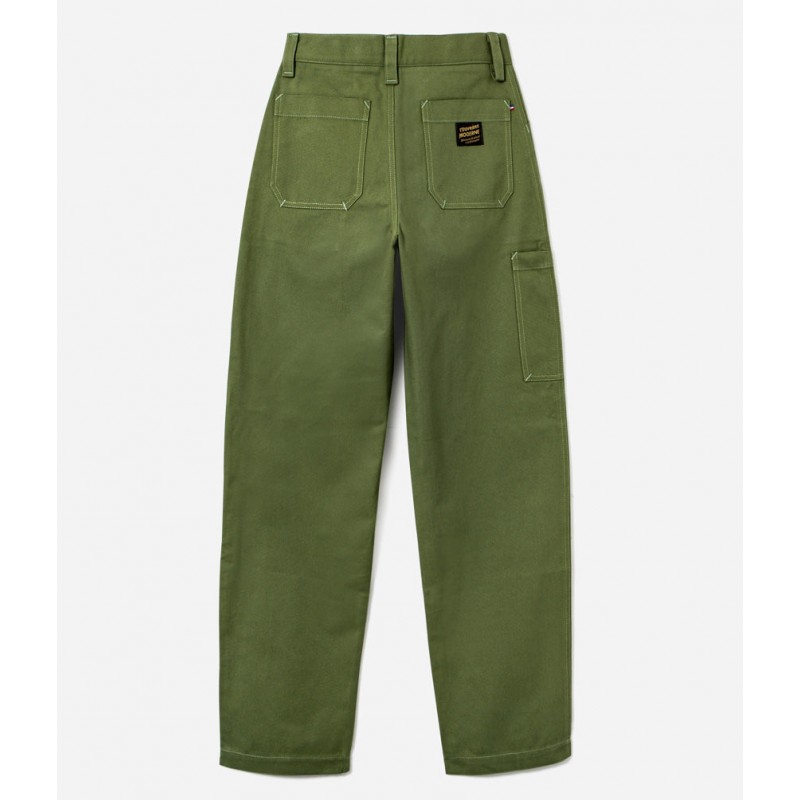 The Women's Trouser "Louv 001" Green Canvas -...