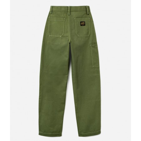 The Women's Trouser "Louv 001" Green Canvas - L'Ouvrière Moderne