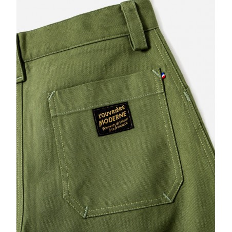 De Damesbroek "Louv 001" Canvas Groen - L'Ouvrière Moderne