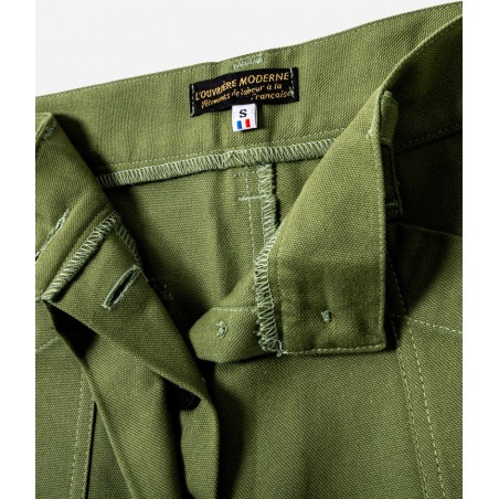 De Damesbroek "Louv 001" Canvas Groen - L'Ouvrière Moderne