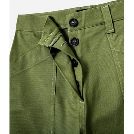 De Damesbroek "Louv 001" Canvas Groen - L'Ouvrière Moderne
