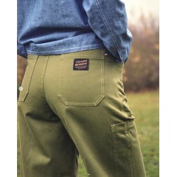 The Women's Trouser "Louv 001" Green Canvas - L'Ouvrière...