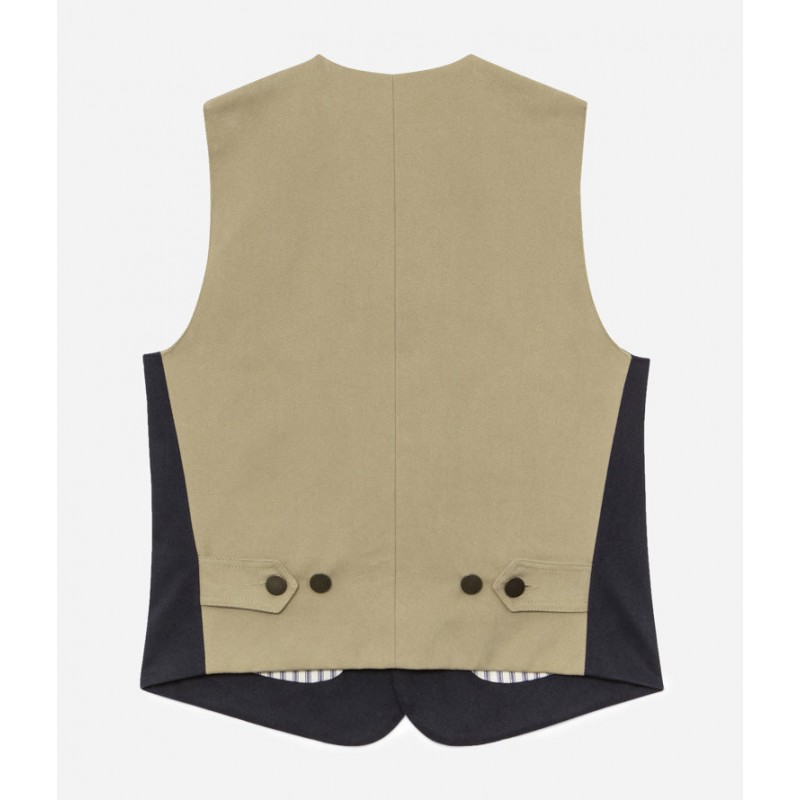 THE "RAOUL" WAISTCOAT NAVY AND LIGHT KHAKI...